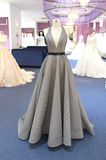 Halter V Neckline Tulle Black Evening Prom Party Dress