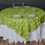 3D Satin Grandiose Rosette Table Overlay Square Satin Rosette Overlay for Wedding Event Decoration