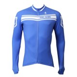 Cool Blue Wolf's Head Long Sleeve Breathable Men's Cycling Jersey