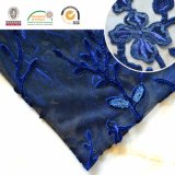 Dark Blue Delicate Embroidery Flower Pattern Lace Fabric, Newest Design and Hot Sell C10037