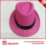 Trilby Paper Straw Hat with Belt for Gift