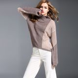 2018 New Design Ladies Crew Neck Pullover Sweater for Autumn Wool Sweater