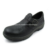 Casual Sandal Style Split Embossed Leather Safety Shoes (HQ01022)