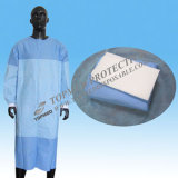 Disposable SMS Reinforced Surgical Gown with Knitted Cuff