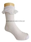 Combed Cotton/Nylon Lace Cuff 120n Drop Needle Children Socks