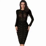 Long Sleeve Celebrity Bandage Dress for Party