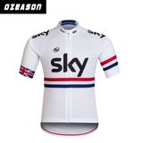 Cheap Wholesale Sublimated Team Sky Short Sleeve Men's Cycling Jersey