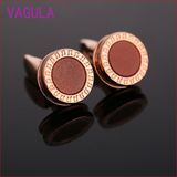 Rose Gold Plating Notes Round Wedding Cufflinks L52307