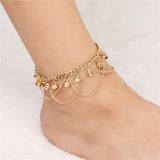 Women Gril Tassel Chain Bells Sound Gold Metal Chain Anklet