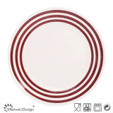 27cm Ceramic Dinner Plate with Red Circle Decal Design