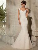 Fashion Sleevelss Lace Mermaid Wedding Bridal Dress