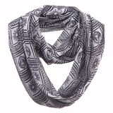 Woman Fashion Apollo Printed Polyester Chiffon Infinity Scarf (YKY1107)