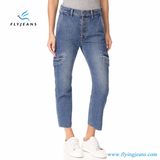 2017 Women Fashion High-Waisted Skinny Ninth Denim Jeans with Light Blue by Fly Jeans