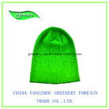 Bright Green Jacquard Winter Beanie Knit Hat