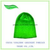 Bright Green Jacquard Winter Beanie Knit Hat