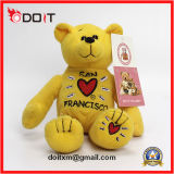 China Teddy Bear Manufacturer Yellow Teddy Bear with Embroidery Heart