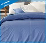 Ocean Blue Stitches Cotton Duvet Cover Set