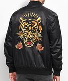 Savage Black Satin Savage Bomber Jacket