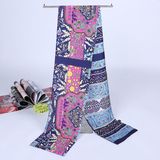 Lady Fashion Printed Satin Silk Magic Mutifunctional Cravat Scarf (YKY1091-17)