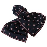 100% Silk Printed Logo Scarf Dark Navy Little Logo Uniform Scarf