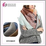 Europe Warm Elegant Ladies Colorful Geometry Imitate Cashmere Scarf