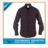 Black Stand Long Sleeve Shirt for Men (CW-LS-3)