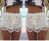 Hot Sale Fashion Drawstring Bow Women Lace Shorts (50169)