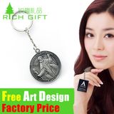 OEM Custom Logo Stainless Steel Metal Alloy Trolley Coin Keychain