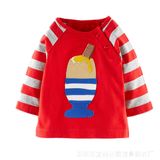 High Quality Pure Cotton Embroidery Long Sleeve Kids T-Shirt