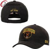 Black Cotton Embroidered Golf Baseball Cap (02176)