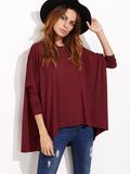 Plain 100% Cotton Oversized Dolman Sleeve T-Shirt Wholesale