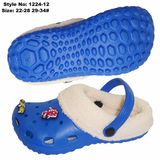 Winter Kids Children Holey Sandals Charms EVA Clog with Fur