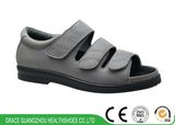 Grey Women Casual Sandal Orthopedic Leather Shoes for Comfortable Wearing