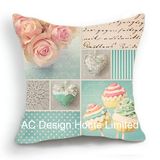 Square Wedding Design Decor Fabric Cushion W/Filling