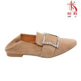 Sexy Buckle Flat Sandals with Rhinestone Decoration for Fashion Women (FL312)