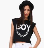 OEM 100% Cotton Blouse Sexy Women Tops, Ladies Fashion New Ribbed Crop Top
