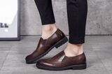 Genuine Leather Brown Italian Style Casual Men Dress Wedding Shoes