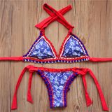 Hot Sale Ladies Girls Printing Sexy Halter Swimsuit Swimwear Bikini