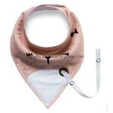 Wholesale Organic Cotton Triangle Baby Bandana Drool Bibs with Baby Pacifier