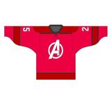 Red Color Printed Ice Hockey Jersey with Custom Name and Logo