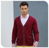 Wholesale Button Cardigan Style 100% Man Cashmere Sweater