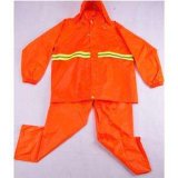 High Visibility Safety Orange Color Reflective Rain Suit