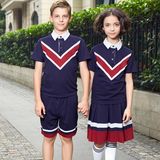 Custom Fashion Navy Blue Nautical School Boy Polo Shirts Uniforms