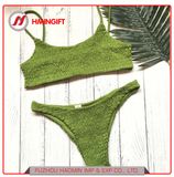 Hot Selling Sexy Pure Color Bikini Ruffled Two Pieces Summer Swimwear