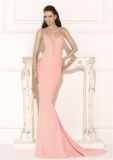 Pink Beading Chiffon Mermaid Evening Dresses