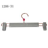 Clothes Store Display Adjustable Grey Velvet Custom Trouser Hangers