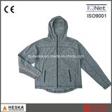 Knitted Hoodies Melange Ploar Fleece Pullover Jacket