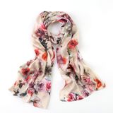 Flowers on Beige Fashion Gift Scarf