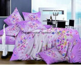 Colorful Flower Pattern Bamboo Microfiber Plain Dyed Cheap Bed Sheet Set for Home