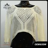 Women Hi-Lo Hem Lace-up Back Sweater